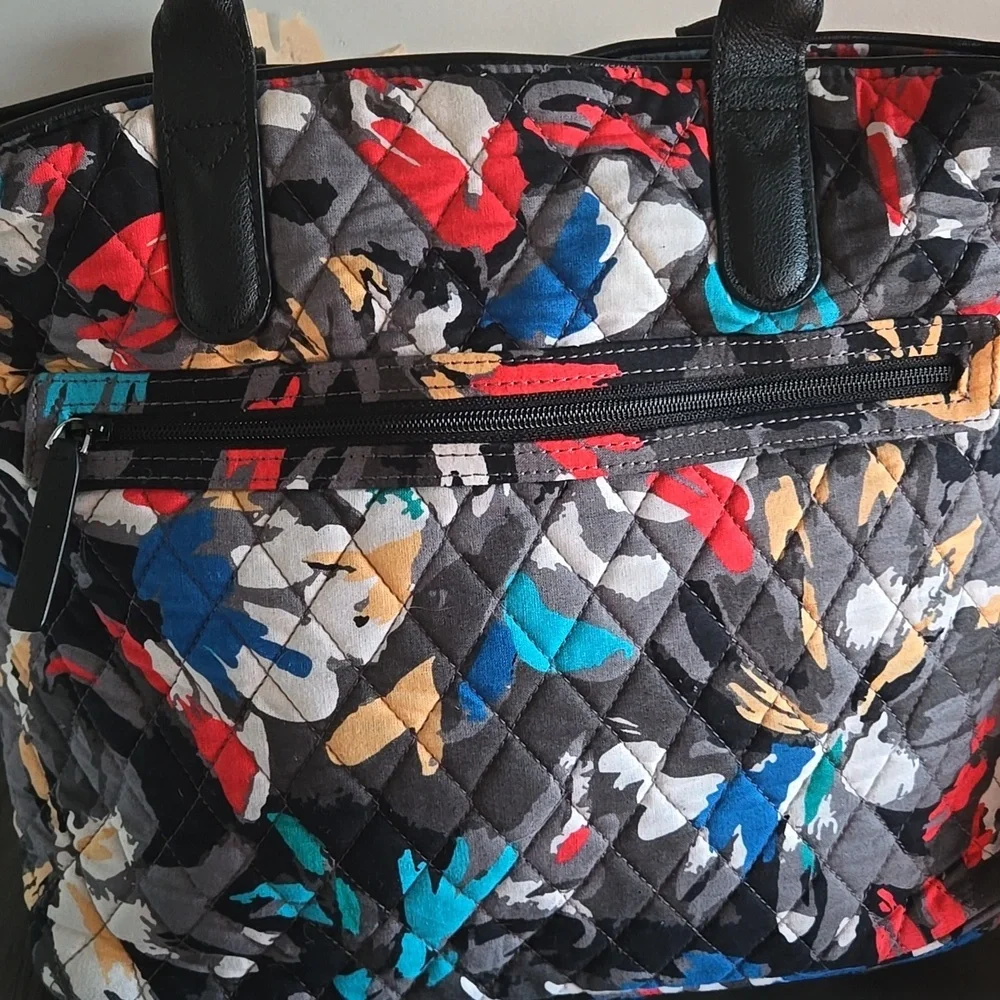 Vera Bradley Black and Multicolor Quilted Tote
